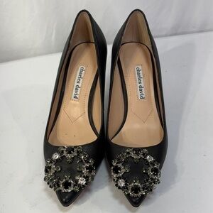 🛞Charles David Black jewel Embellished toe  Heels